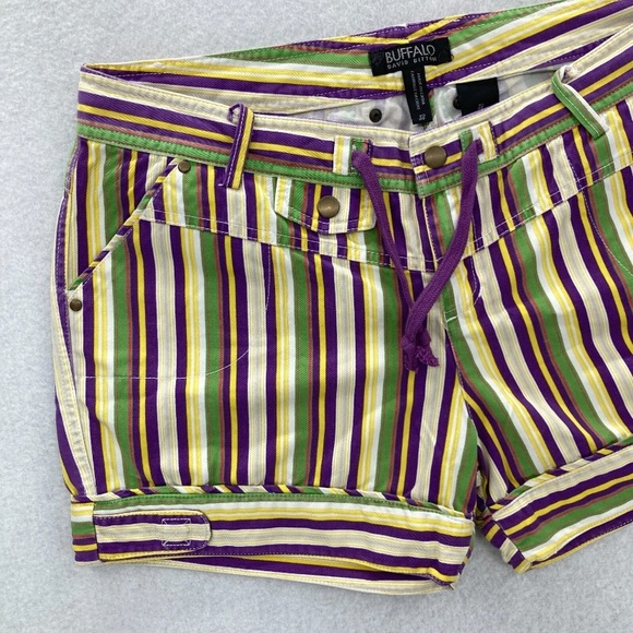 Buffalo David Bitton 31 10/12 Large Women's Multicolor Striped Shorts summer - Picture 5 of 9